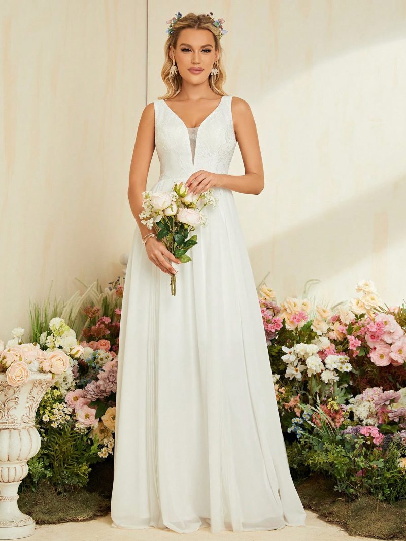Deep V Plunge Evening Bridesmaid Dress - Image 2