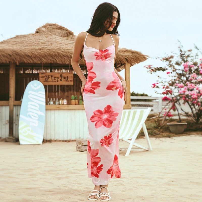 Printed Summer Beach Holiday Travel Dress