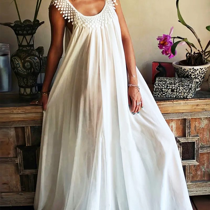 Elegant Scoop Neck Sleeveless Summer Dress