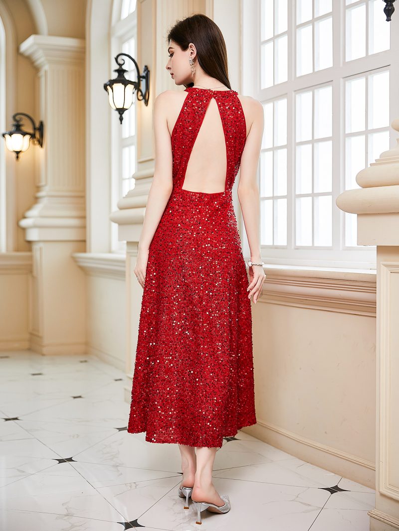 Sleeveless Halter Backless Summer Evening Dress - Image 2