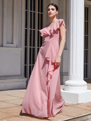Solid Color Slim Bridesmaid Dress