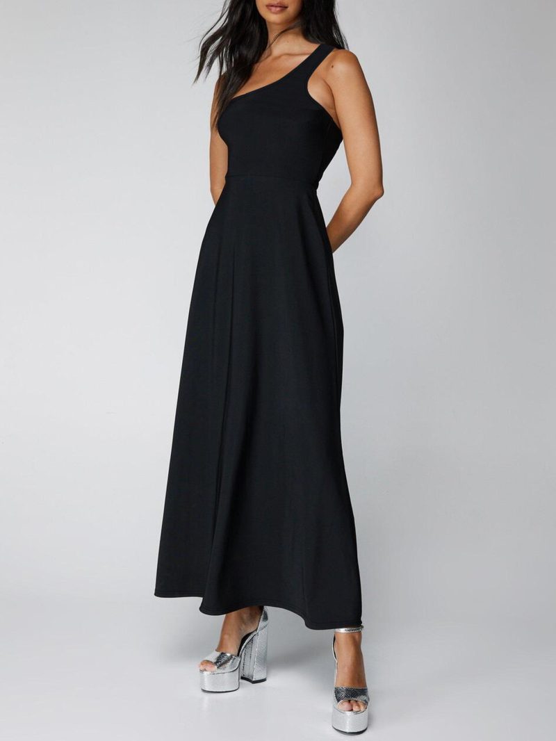 Spring Summer High Elastic Solid Color Dress - Image 3