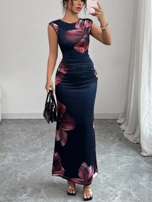 Slim Fit Sleeveless Sheath One-Step Dress