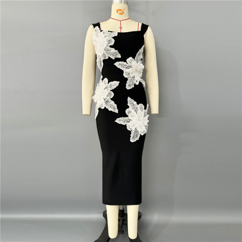 Sequin Floral Bandage Dress – Elegant Party Look - Image 3
