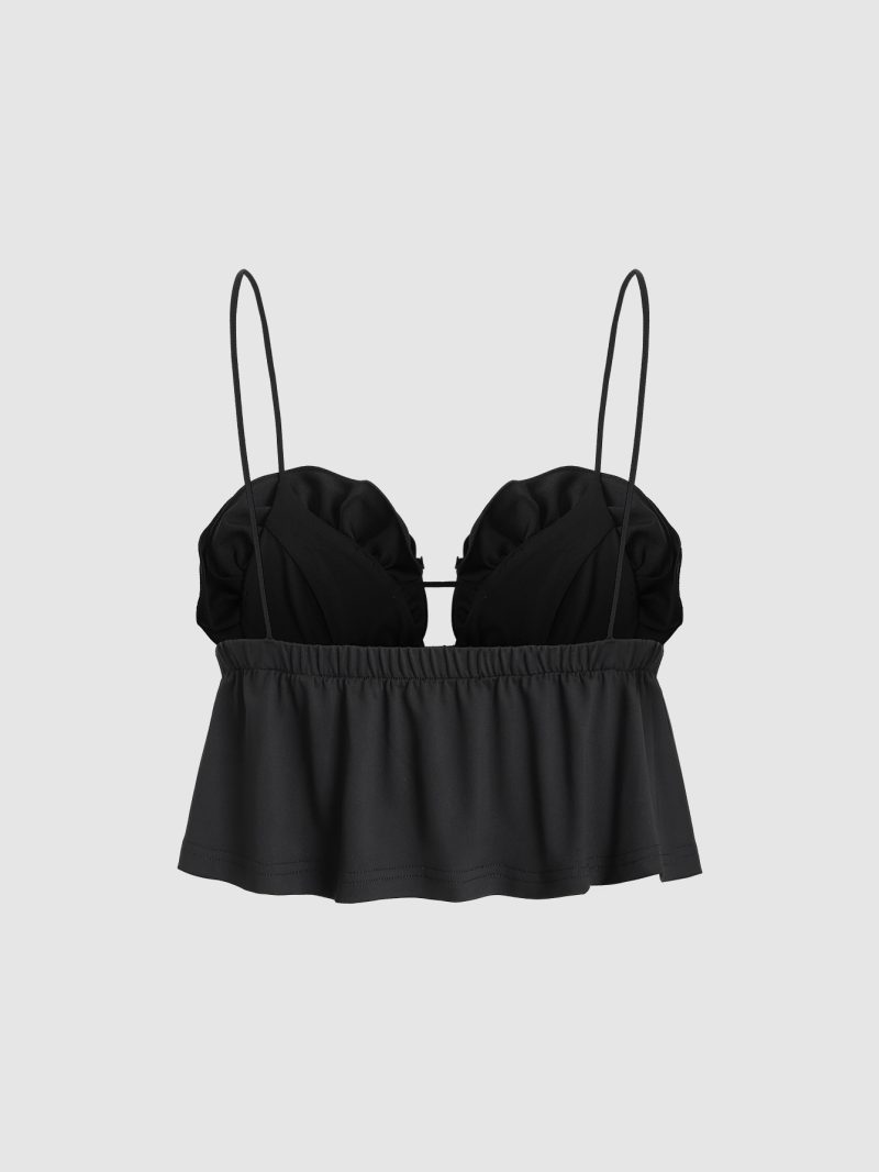 Sexy Floral Draping Backless Summer Camisole - Image 3