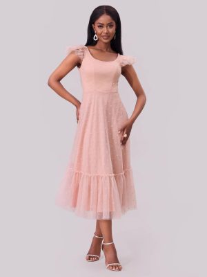 Flying Sleeve Pleated Layered Swing Dress