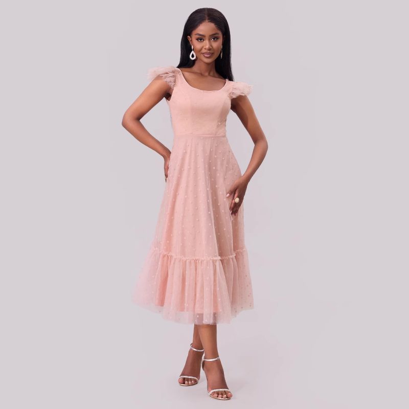 Flying Sleeve Pleated Layered Swing Dress