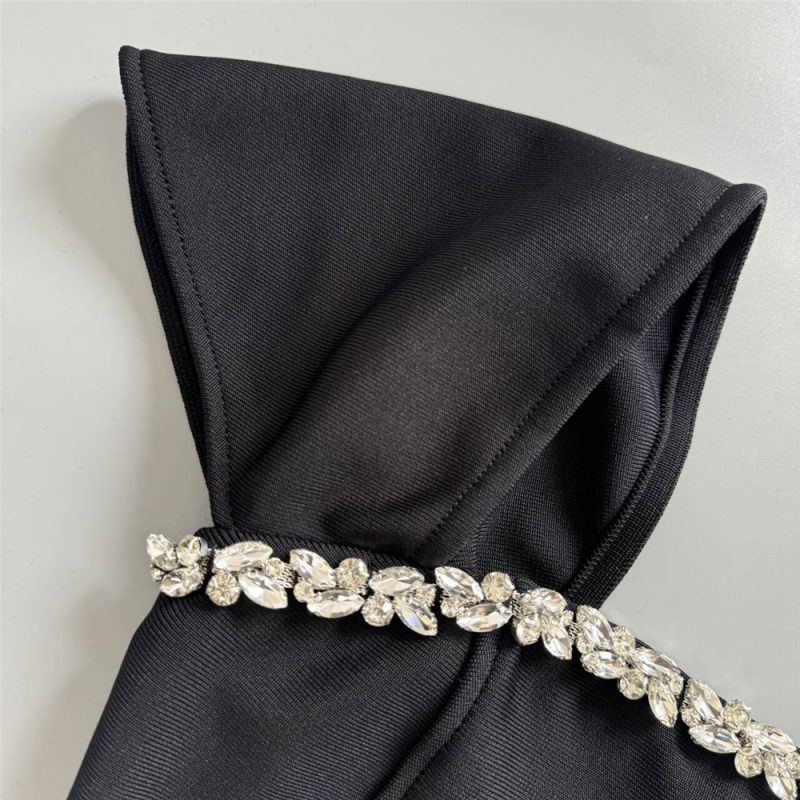 Elegant Diamond Bandage Cocktail Dress - Image 4