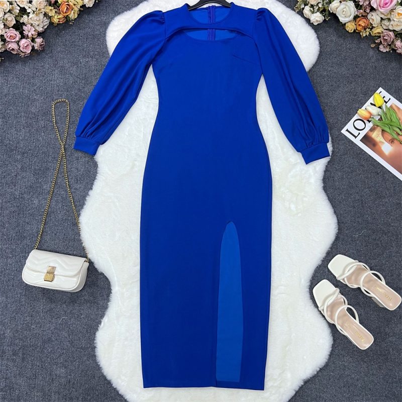 Spring Summer Elegant Split Sheath Dress - Image 2