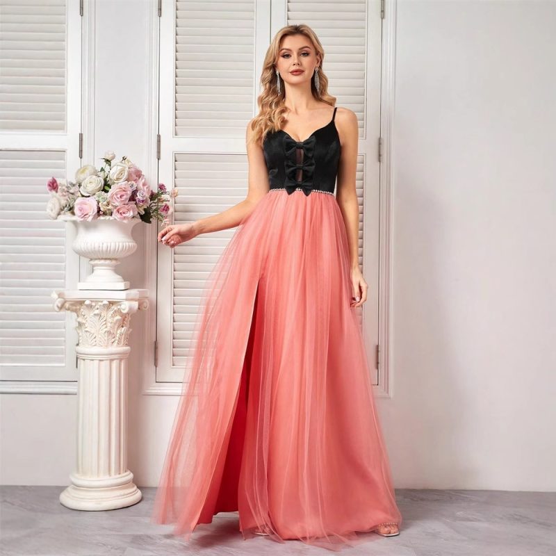 Elegant Mesh Crystal-Stitched Party Cocktail Bridesmaid Dress