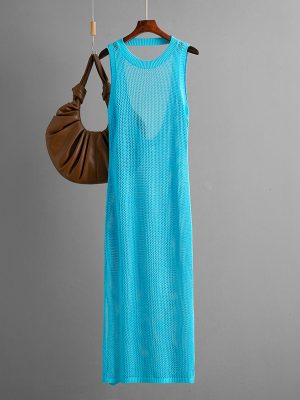 Hollow Out Cutout Backless Beach Cover-Up Dress