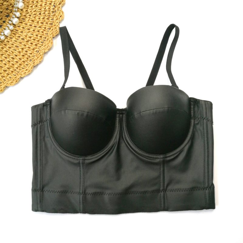 Anti-Wardrobe Malfunction Black Leather Tube Top