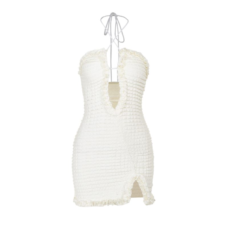 Elegant Sexy Hollow Out Split Hip Summer Dress - Image 3
