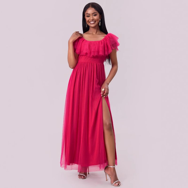 Sexy Off-Shoulder Chiffon Folding Maxi Dress