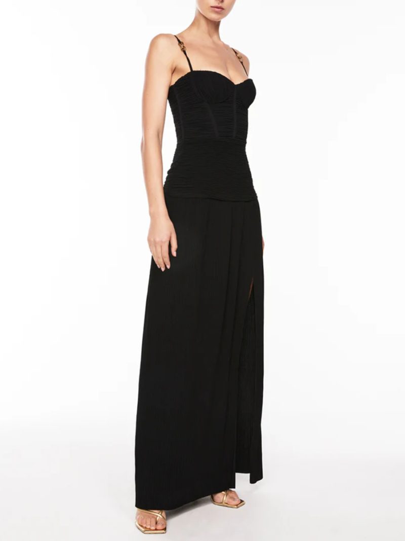 Spring Sleeveless Multi-Color Split Sling Dress - Image 3