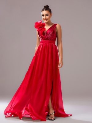 Sleeveless V-Neck Slim Fit Fishtail Dress