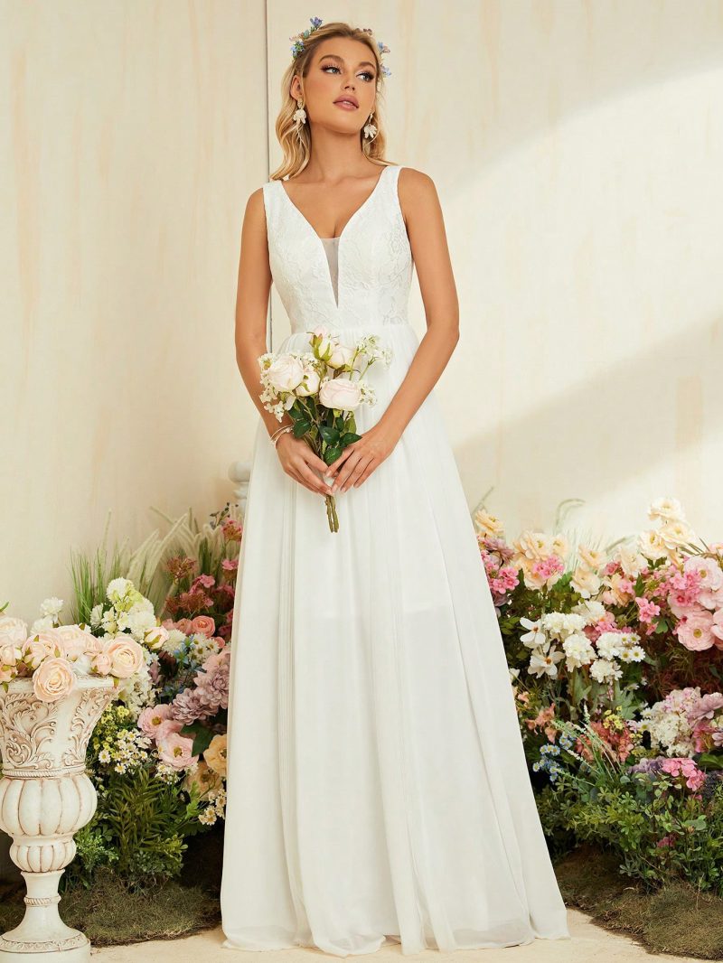Deep V Plunge Evening Bridesmaid Dress - Image 3