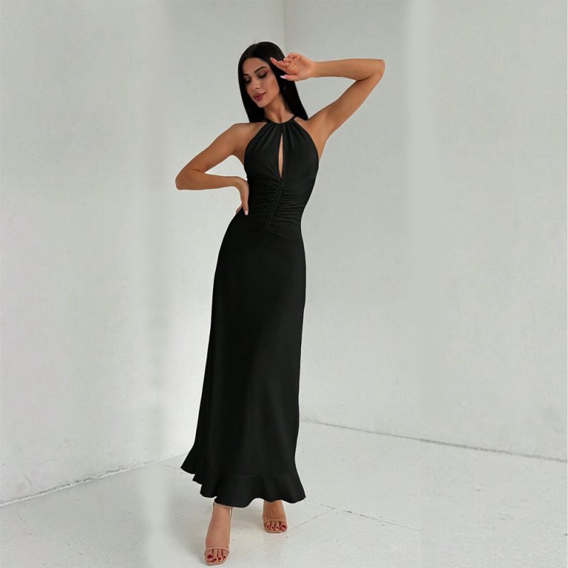 V-Neck Halter Sleeveless Summer Cocktail Dress - Image 4