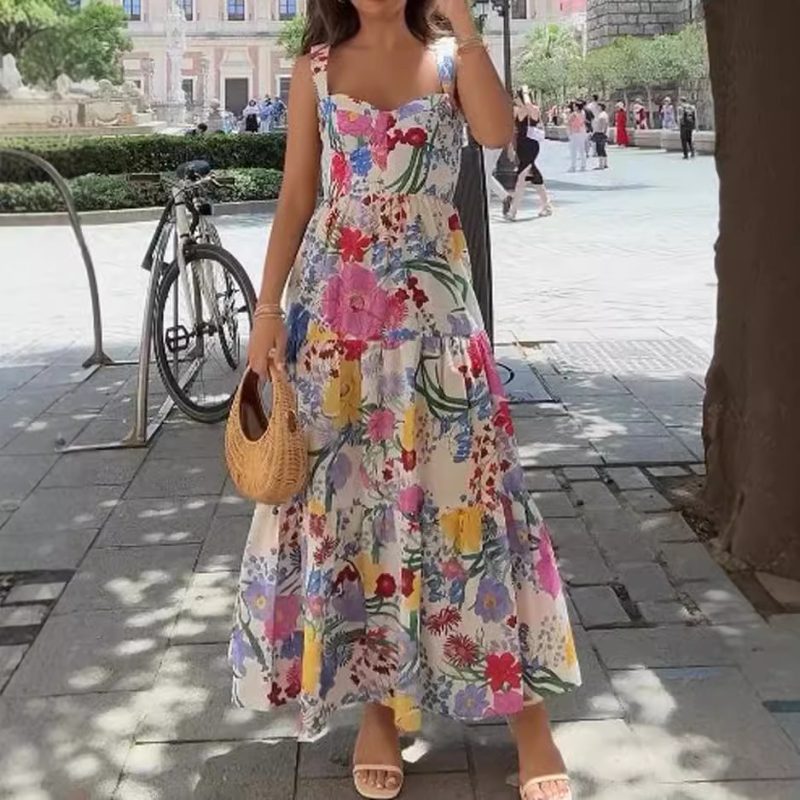 Sleeveless Multicolor Print Summer Dress Women - Image 4