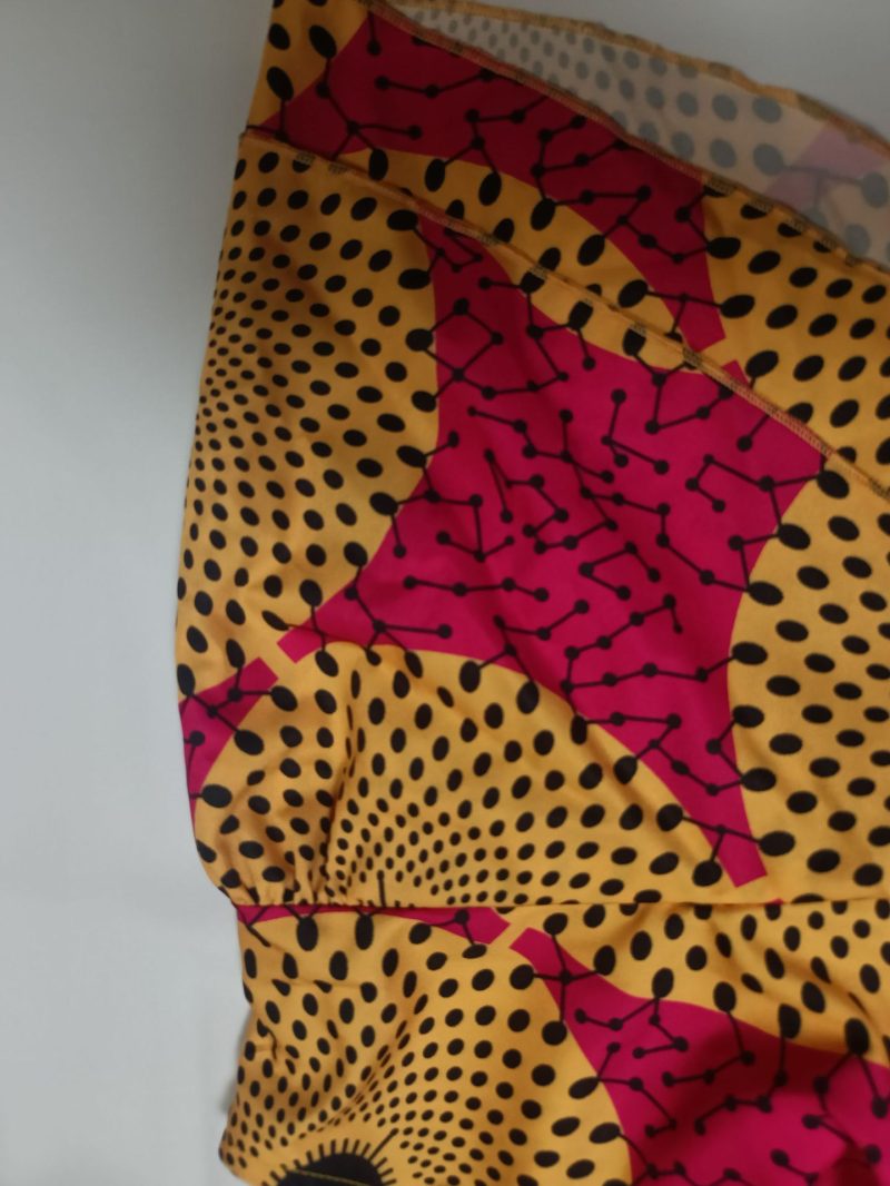 Printed Ruffle Short Sleeve Waist Trim Dress - Image 4