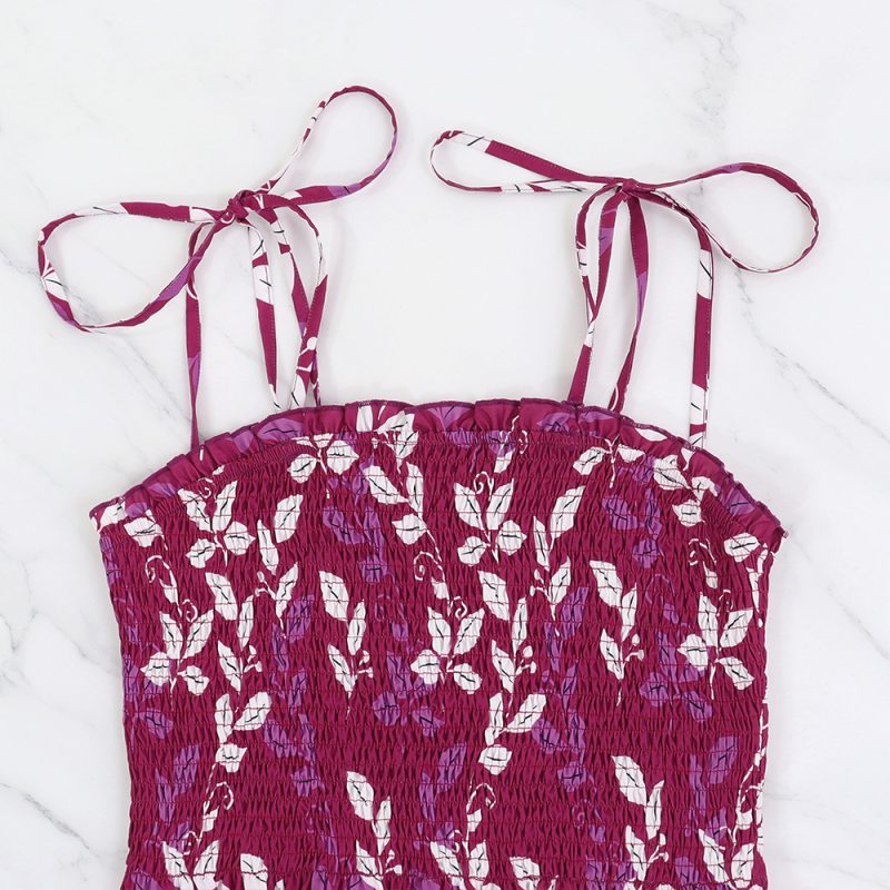 Casual Printed Off Shoulder Vacation Sling Dress - Image 4