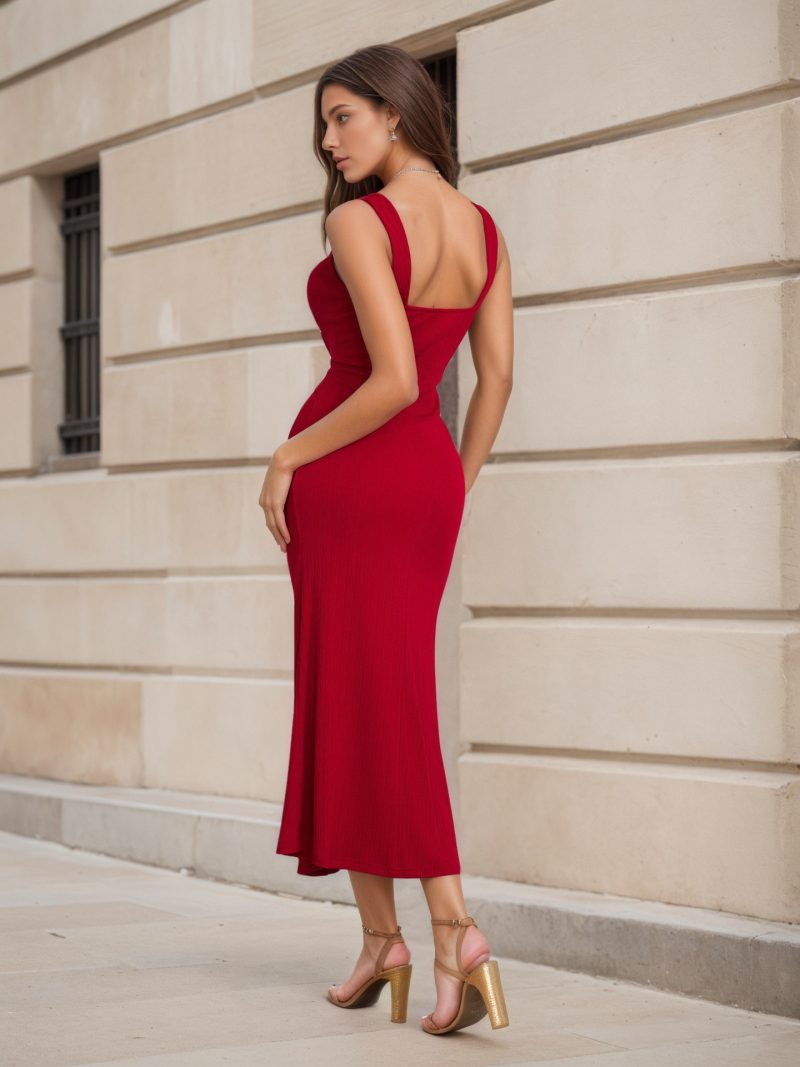 Sexy Slim Fit Tight Waist Sheath Dress - Image 2