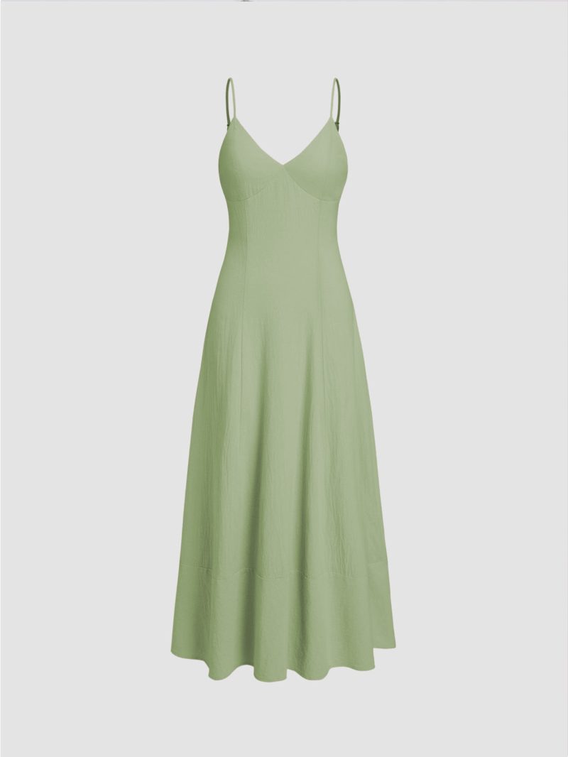 Slimming A-Line Waist-Tight Elegant Sleeveless Dress - Image 4