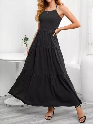 Sexy High Elastic Solid Color Summer Dress