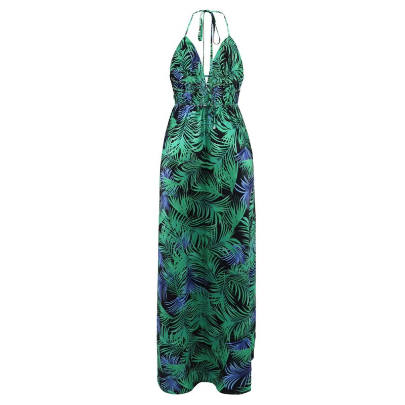 Women’s Sleeveless Backless Deep V Strap Dress - Image 2