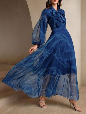 Elegant High Waist Spring Summer Women's Dress