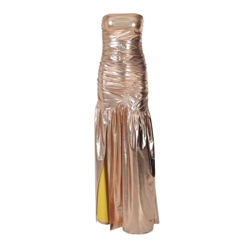 Sexy Solid Color Slit Slim Tube Dress - Image 4