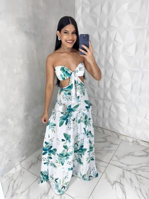 Printed Tube Top Summer Dress