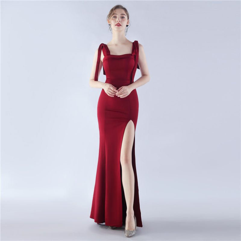 Elegant Satin Bridesmaid Evening Dress - Image 4