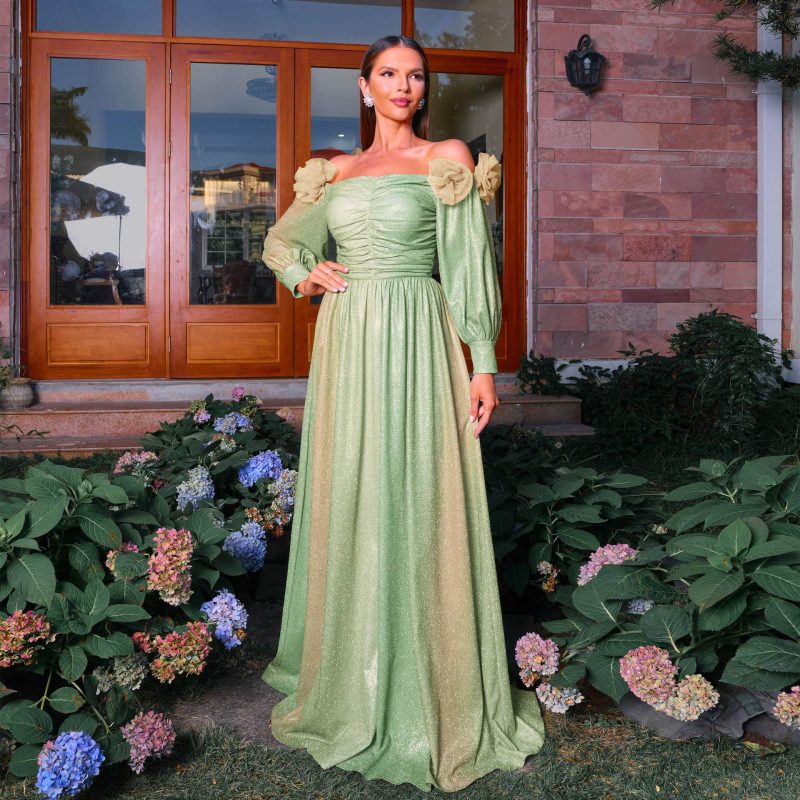 Elegant Boat Neck Waist Bohemian Swing Dress - Image 2