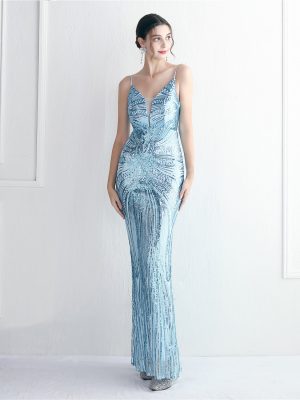 Elegant Floral Beaded Sequined Slim Fit Dress