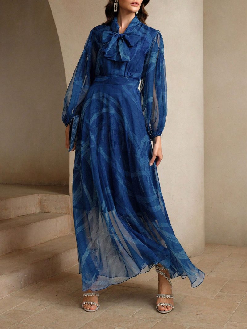 Elegant High Waist Spring Summer Women's Dress - Image 3