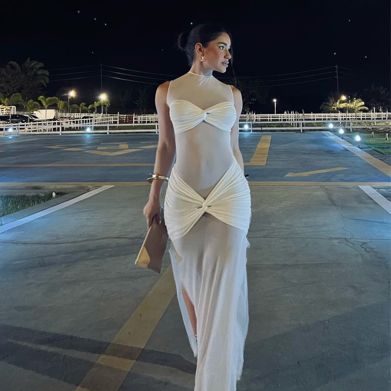 Sexy Sheer Mesh Sheath Dress for Spring - Image 4