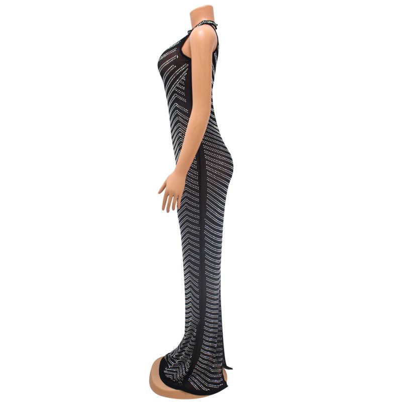 Sexy Summer Mesh Rhinestone Nightclub Party Dress - Image 4