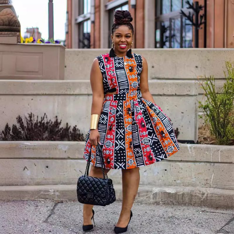 Sexy Asymmetric Cutout Sleeveless Print Dress - Image 2