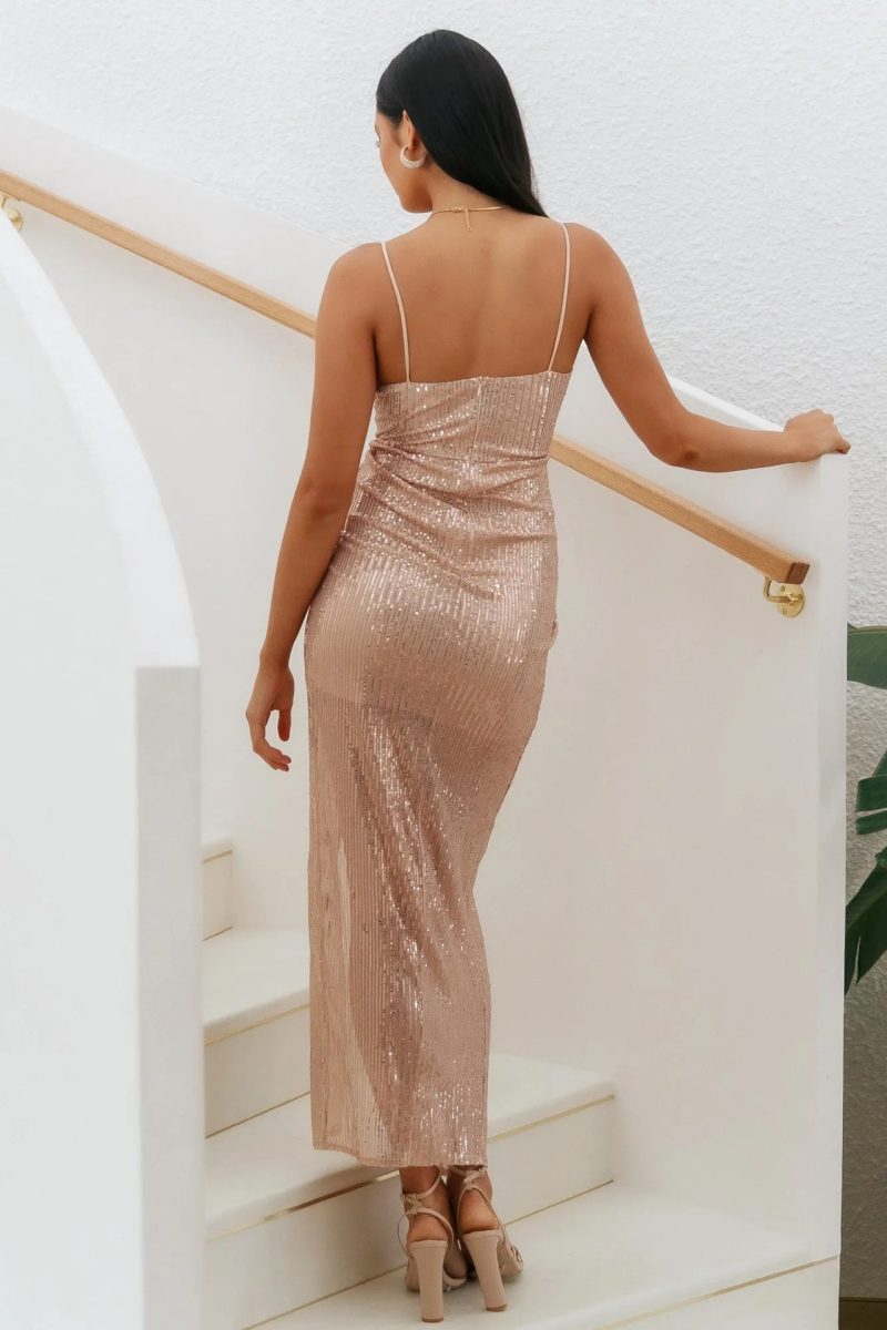 Sexy Sequin Sling Evening Dress with Slit - Image 4