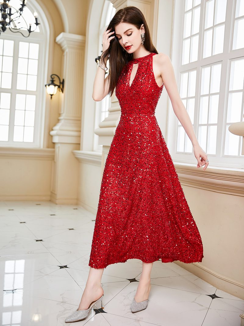 Sleeveless Halter Backless Summer Evening Dress - Image 4
