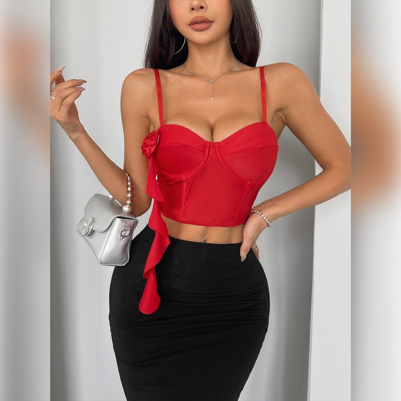 Wind Floral Rose Corset with Steel Rings
