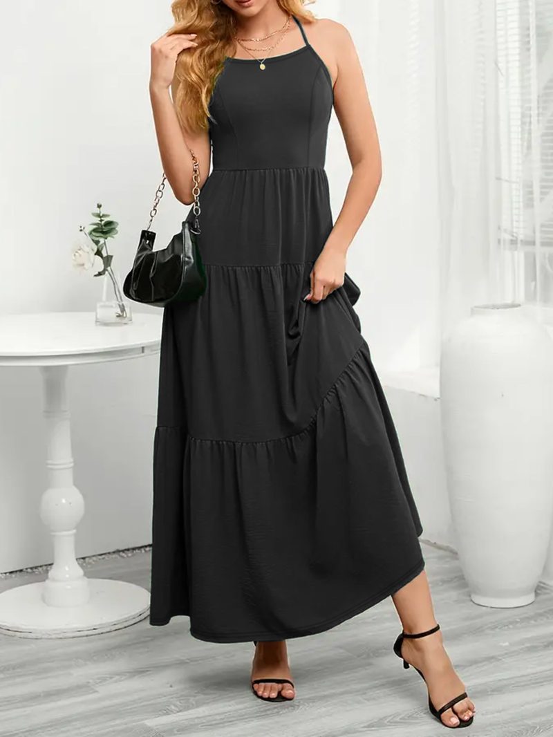 Sexy High Elastic Solid Color Summer Dress - Image 2
