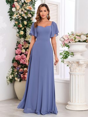 Elegant Backless Chiffon Swing Evening Dress