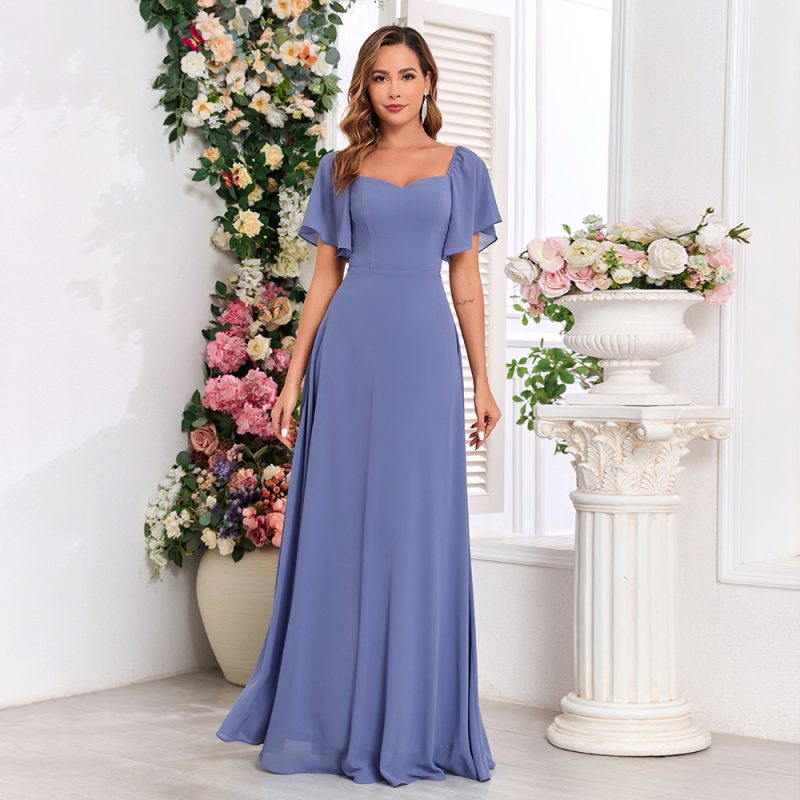Elegant Backless Chiffon Swing Evening Dress