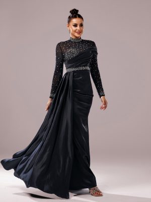 Slim Fit Sequined Fishtail Cocktail Evening Dress