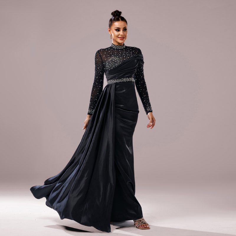 Slim Fit Sequined Fishtail Cocktail Evening Dress