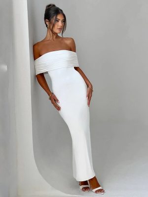 Sexy Off-Shoulder Backless Pleated Summer Dress