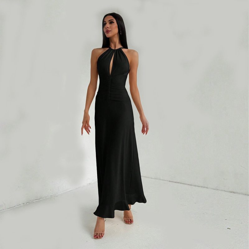 V-Neck Halter Sleeveless Summer Cocktail Dress - Image 2