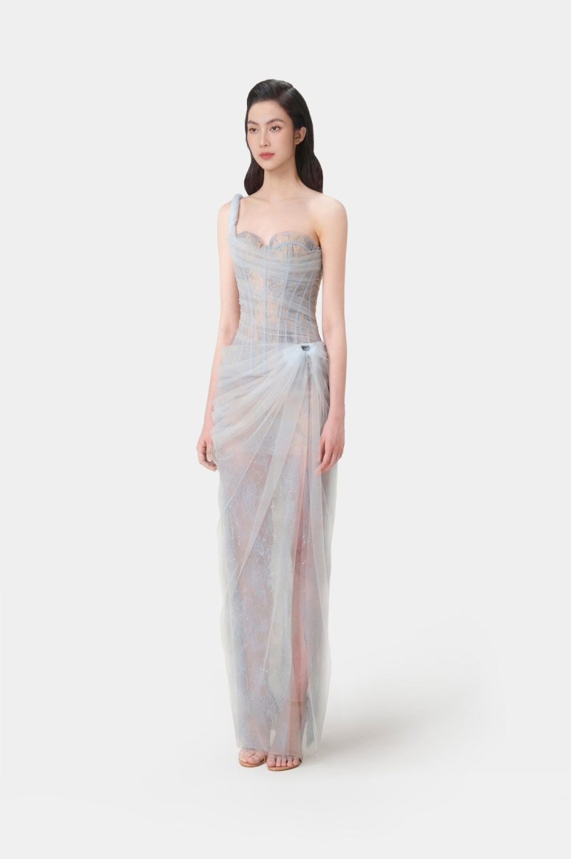 Elegant One-Shoulder Lace Dress for Summer - Image 2